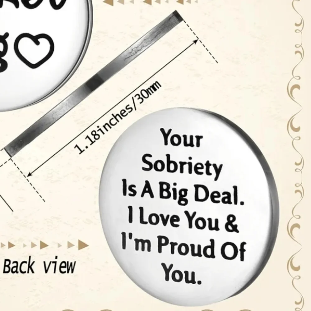 3 for $10 Silver Sobriety is A BIG DEAL double-sided Coins Pocket Hug - Picture 3 of 6